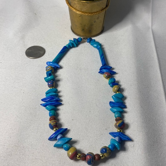 Vintage Artisan Clay beaded Necklace - Picture 1 of 11